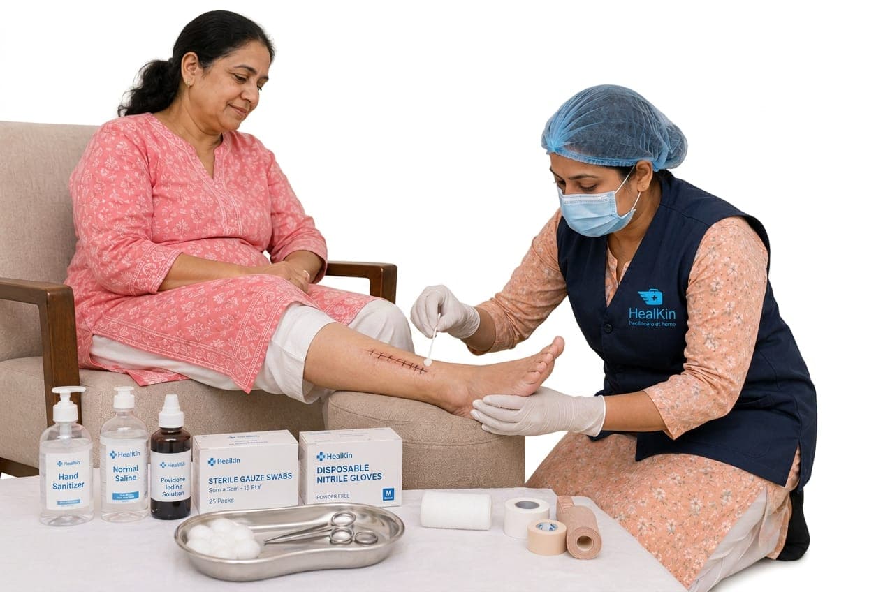 Dressing & wound care at home in Bandra — Healkin nurses