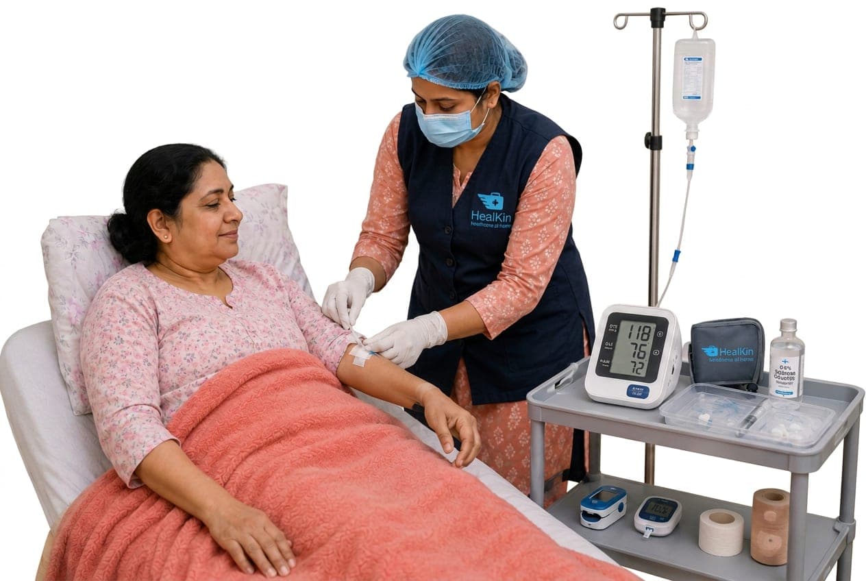 IV Drip at home in Bandra — Healkin nurses